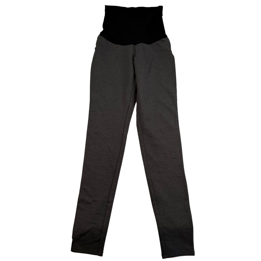 Motherhood Maternity Skinny Leggings Charcoal Gray Full Belly Panel‎ Small NWT